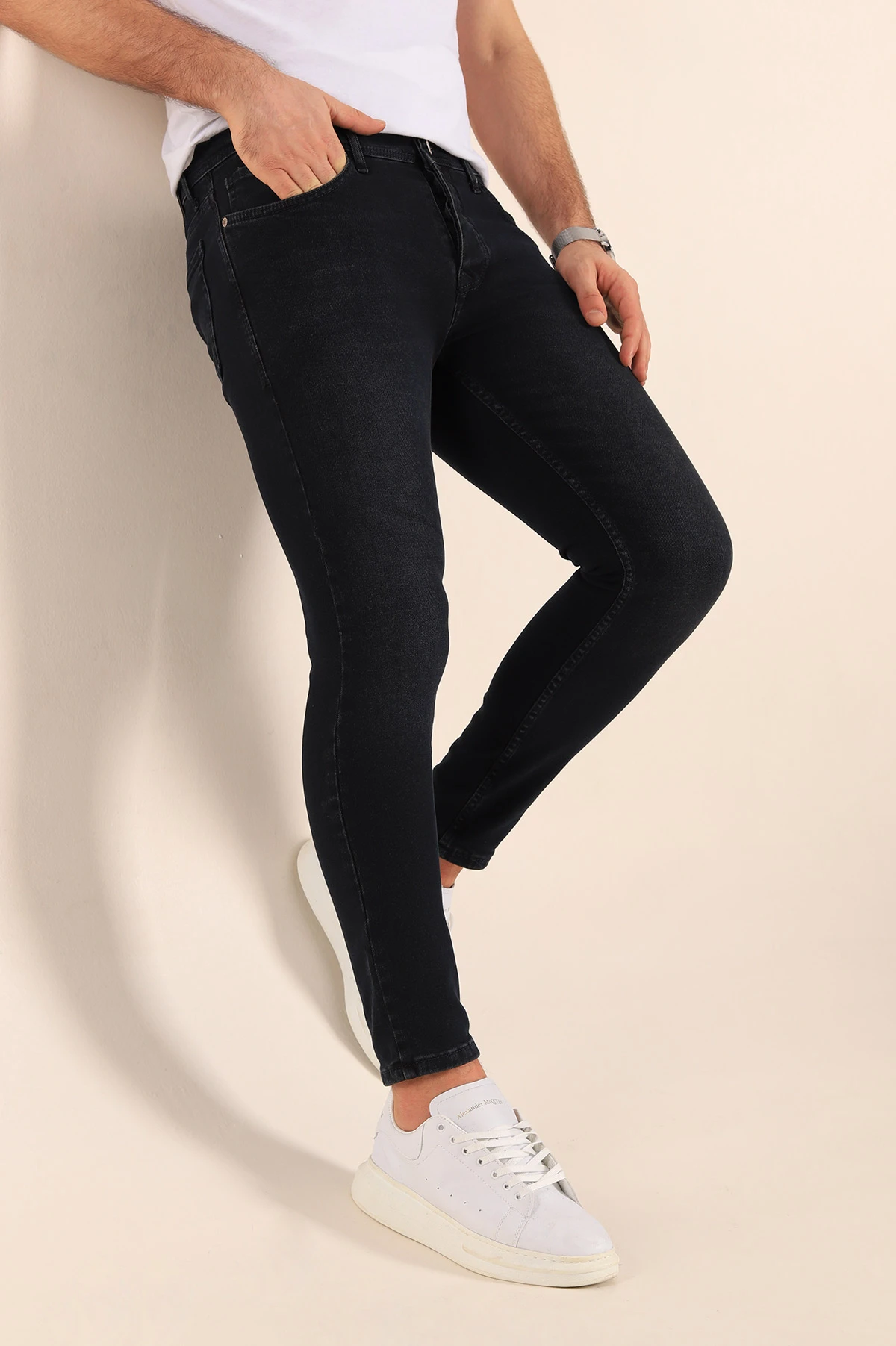 Lacivert Skinny Fit Likral Erkek Kot Pantolon Modam Zbir