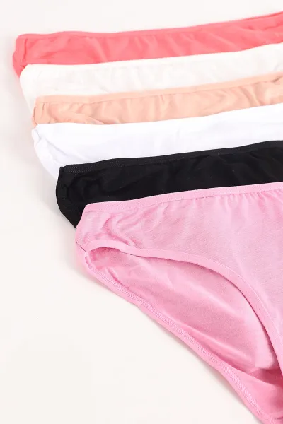 Çoklu Renk Berrak Altılı Paket Bikini Model Nefes Alan Kumaş Kadın