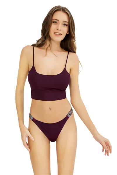 Mürdüm CH2023 Saten Detaylı Taşlı Kadın Bikini Külot 237209