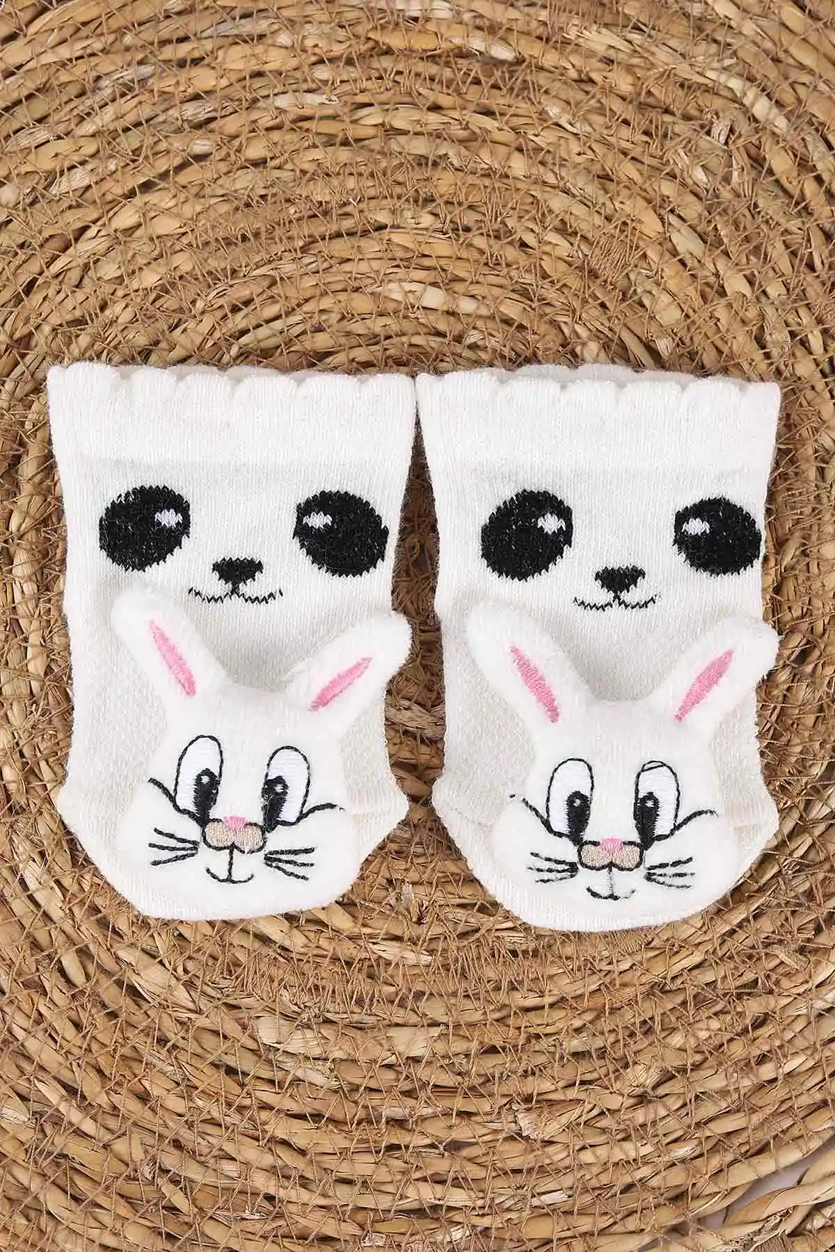 (0-6 Ay) Oyuncak Nakışlı Kız Bebek Çorap 467493