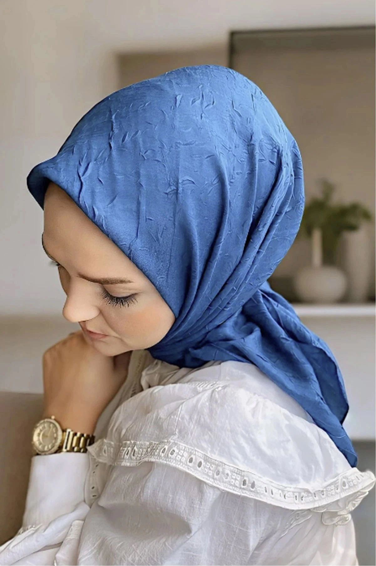 100x100 Bambu Kraş Düz Desen Eşarp 278195