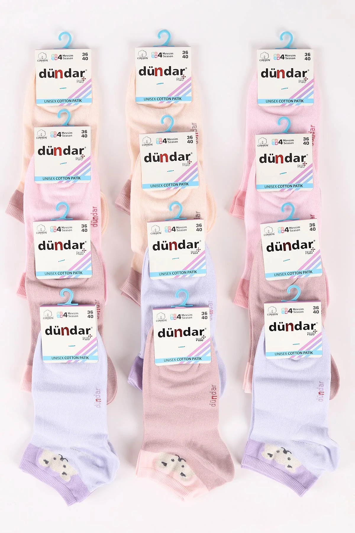 12'li Dört Mevsim Kadın Cotton Patik Çorap (36-40) 465622