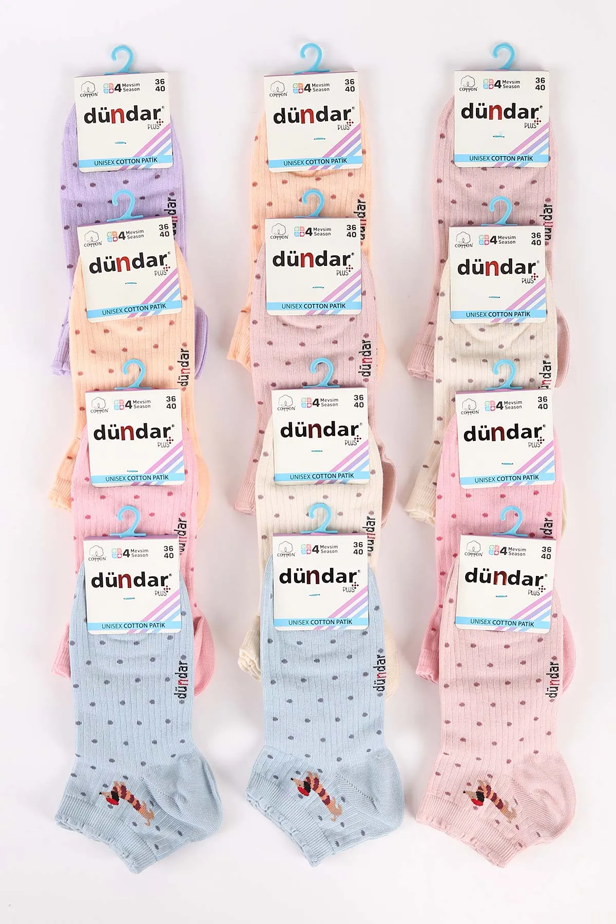 12'li Dört Mevsim Kadın Cotton Patik Çorap (36-40) 465624