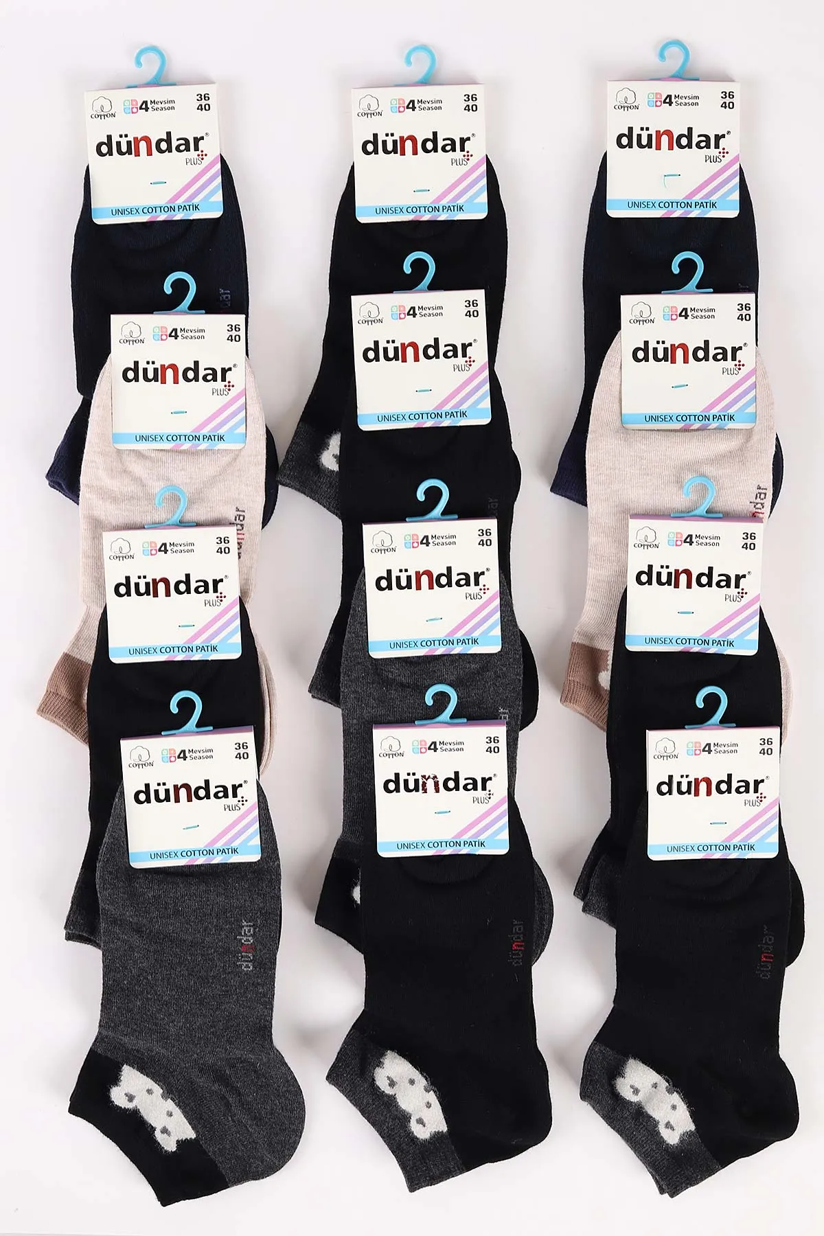 12'li Dört Mevsim Kadın Cotton Patik Çorap (36-40) 465625