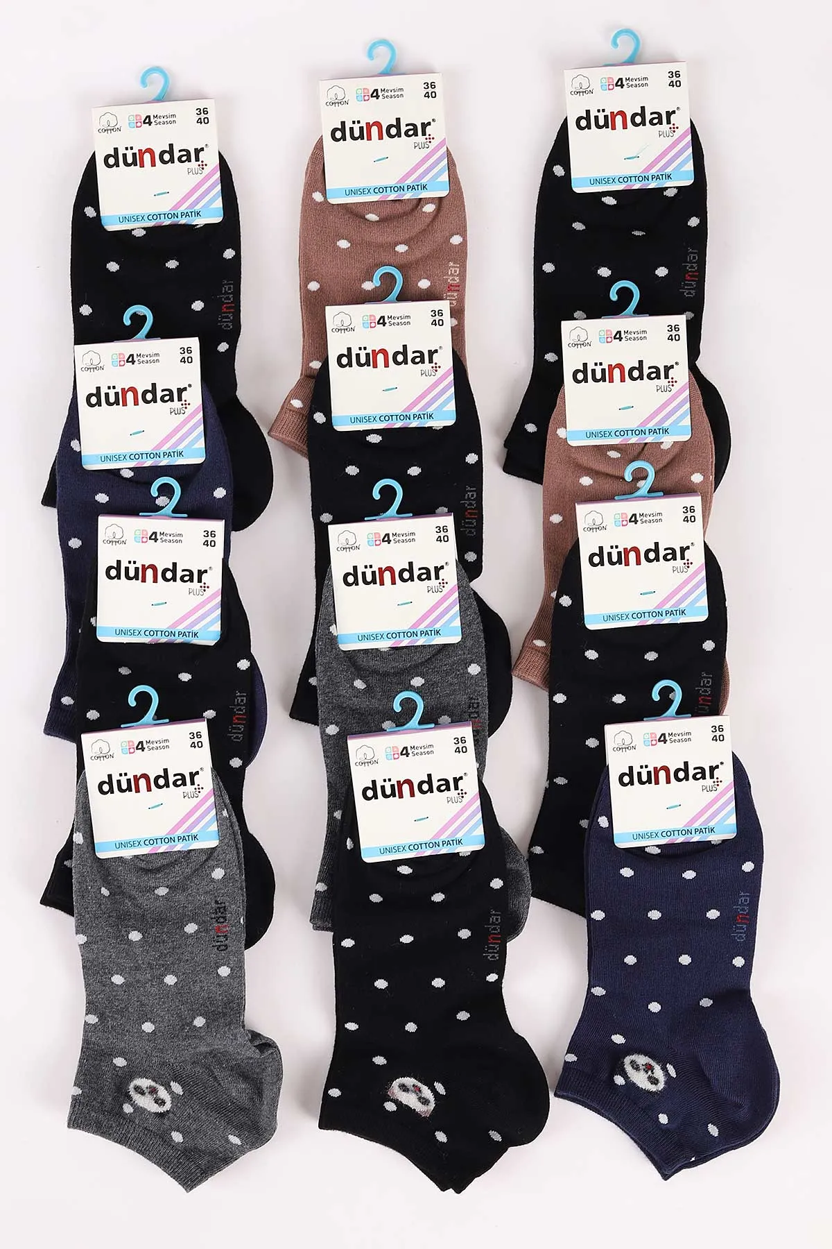 12'li Dört Mevsim Kadın Cotton Patik Çorap (36-40) 465626