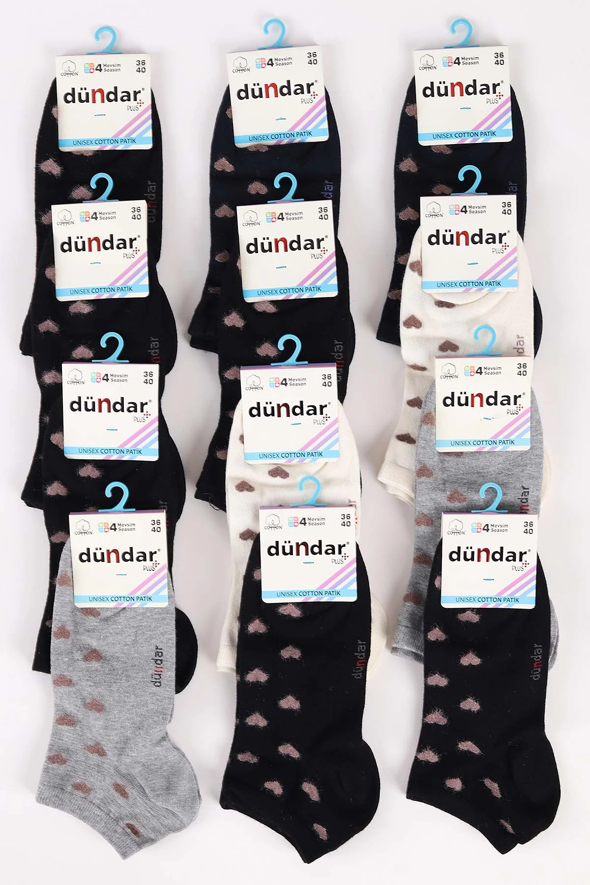 12'li Dört Mevsim Kadın Cotton Patik Çorap (36-40) 465627