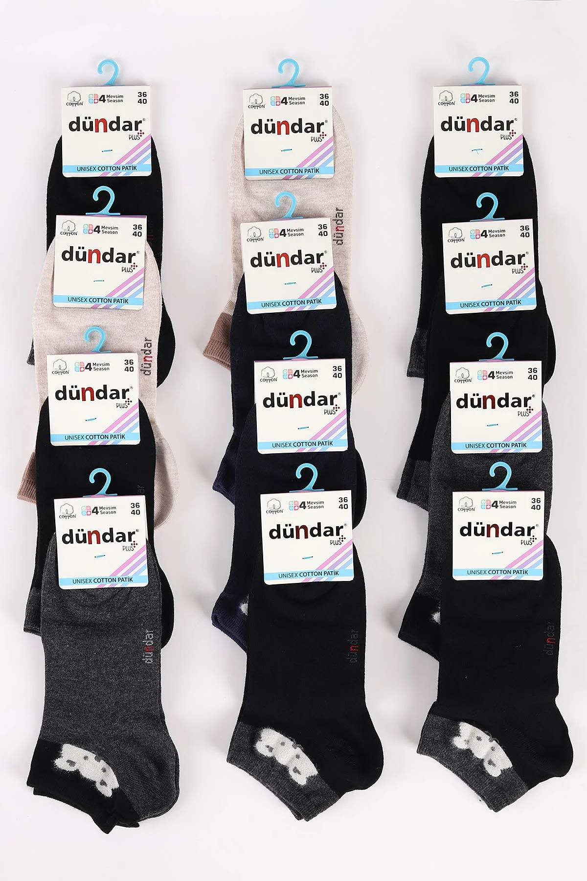 12'li Dört Mevsim Kadın Cotton Patik Çorap (36-40) 465629