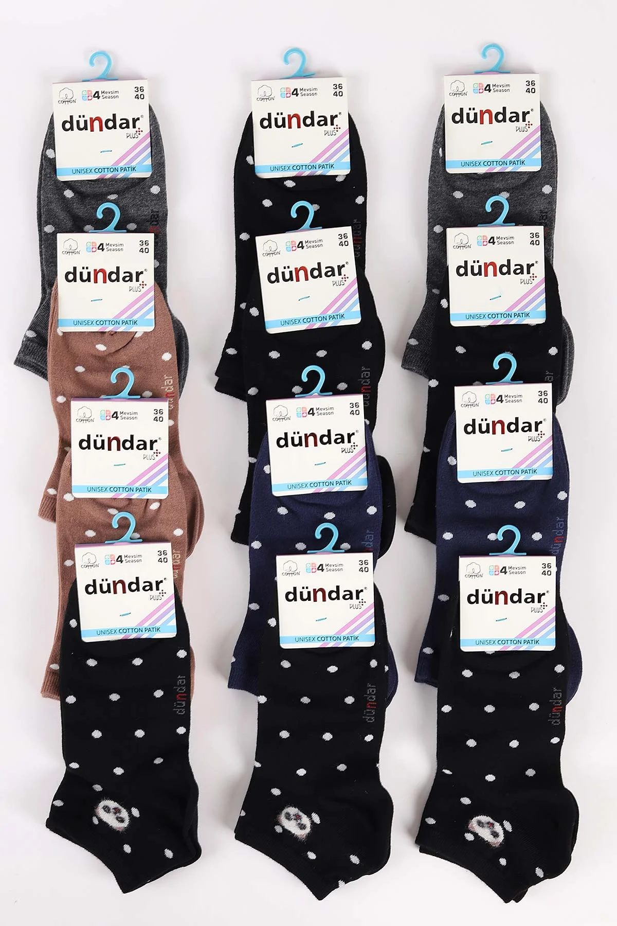12'li Dört Mevsim Kadın Cotton Patik Çorap (36-40) 465630