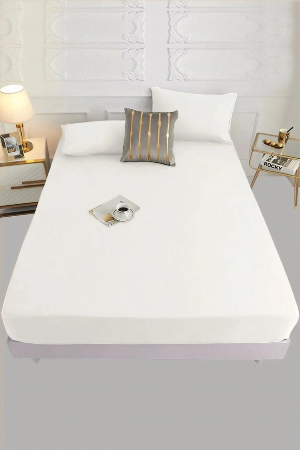 160x200 Krem Bella Home Ranforce Lastik Çarşaf Seti 205394
