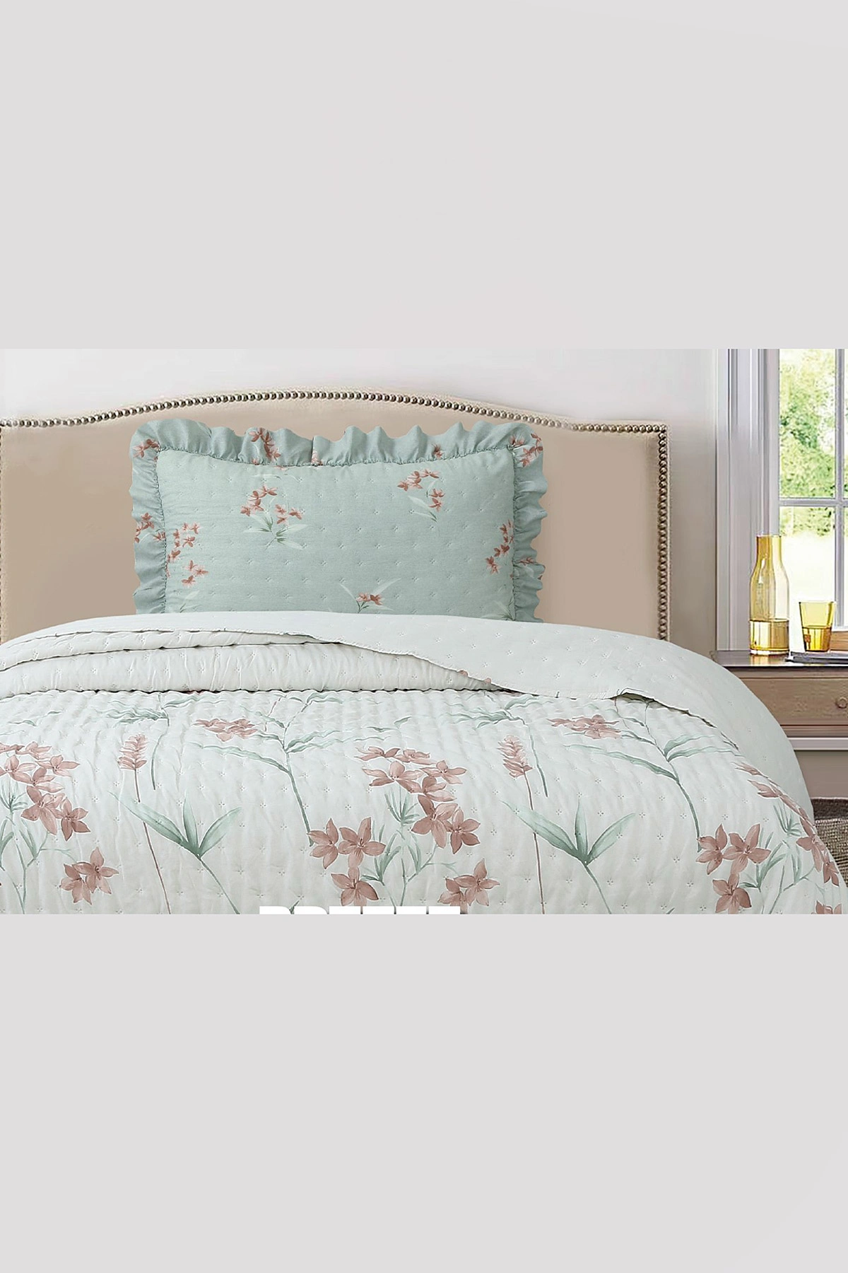 180x240 Cm Bella Home Tek Kişilik Breeze Desenli Yatak Örtüsü 395260