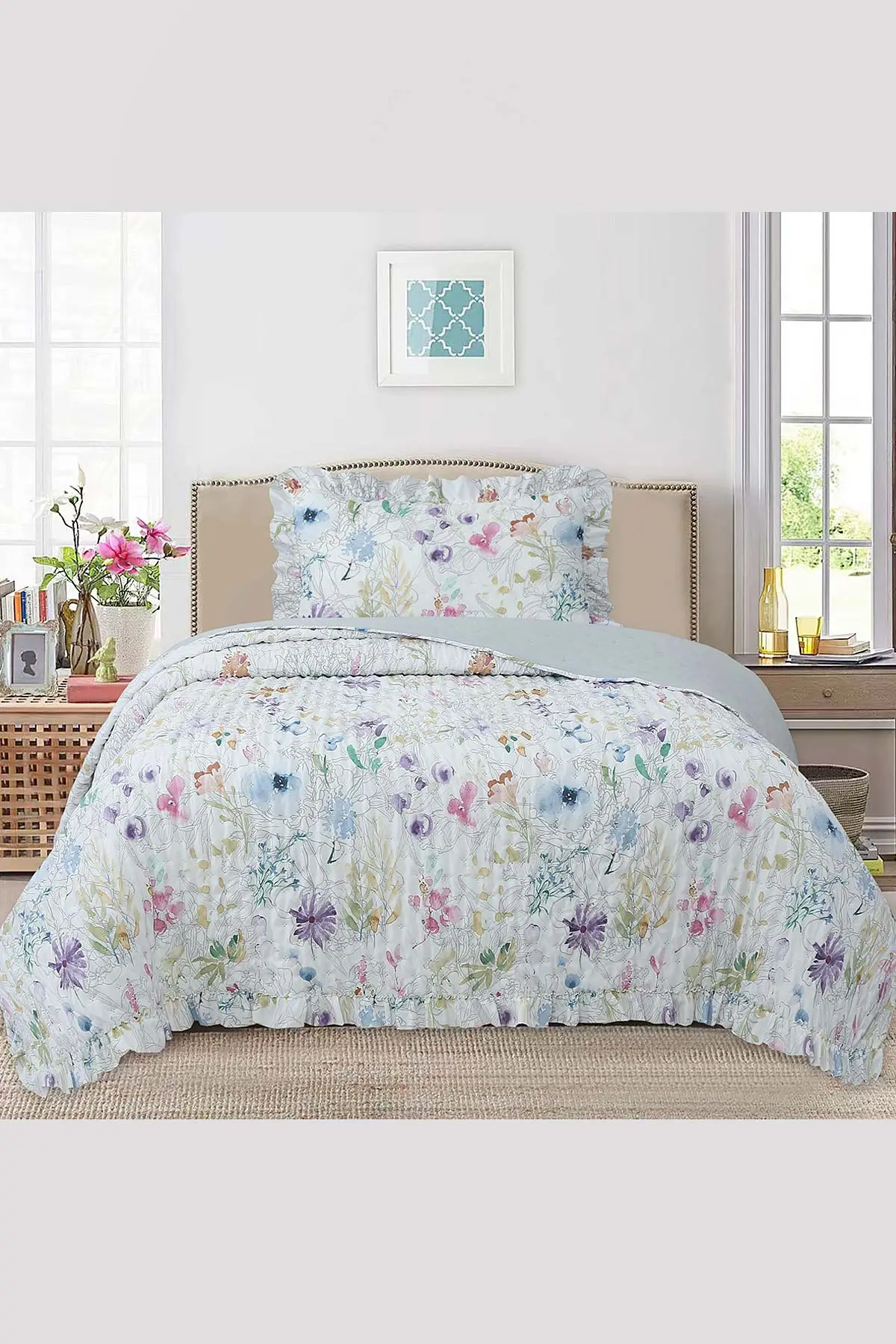 180x240 Cm Bella Home Tek Kişilik Breeze Desenli Yatak Örtüsü 395264