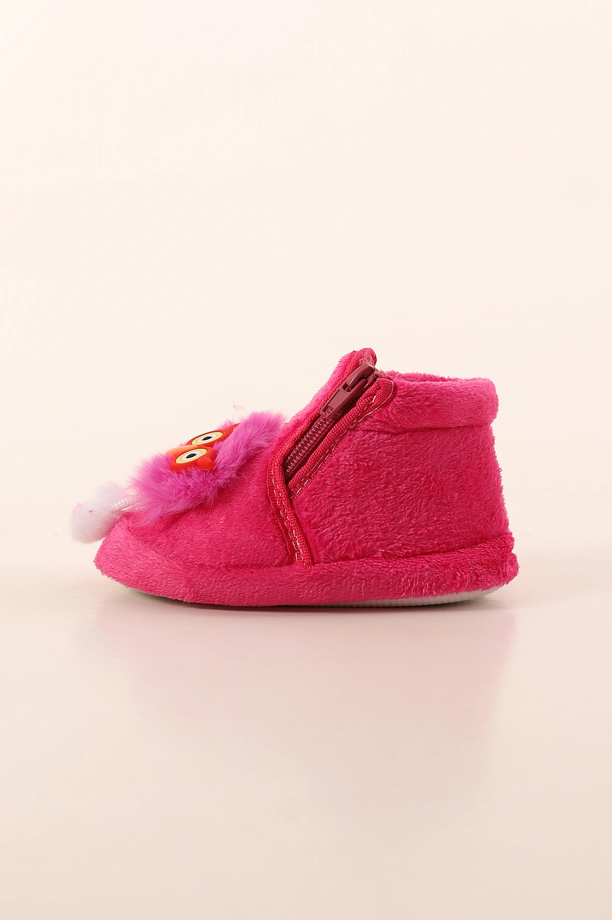 ( 25 - 30 ) Fuşya Peluş Figürlü Fermuarlı Kız Çocuk Panduf 395538