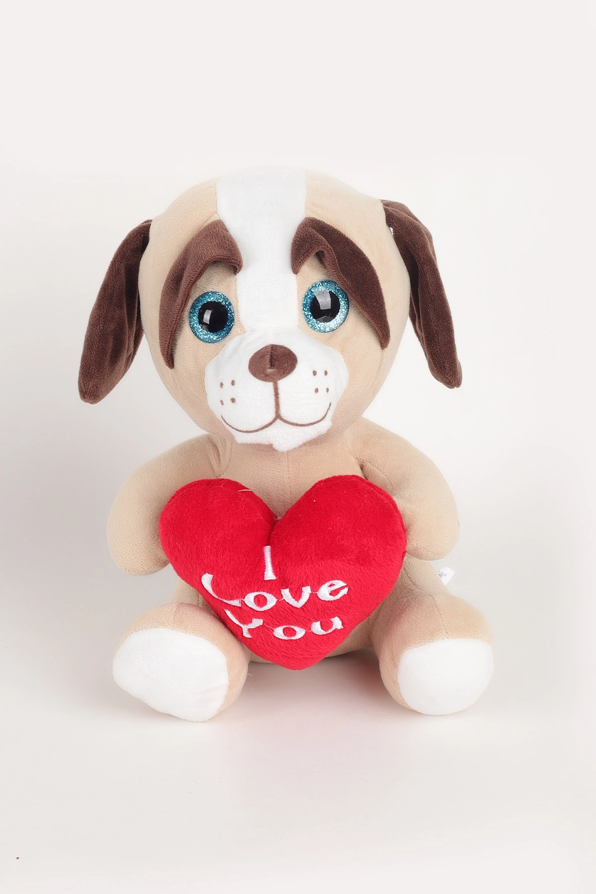 25 Cm Mavi Gözlü Kalpli Peluş Ayı Oyuncağı 339352