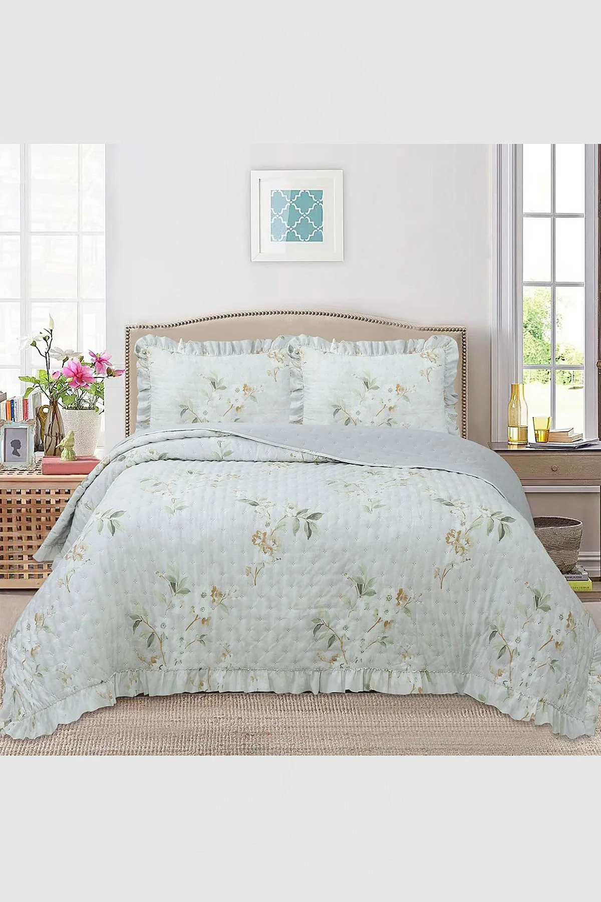 260x240 Cm Bella Home Çift Kişilik Breeze Desenli Yatak Örtüsü 395274