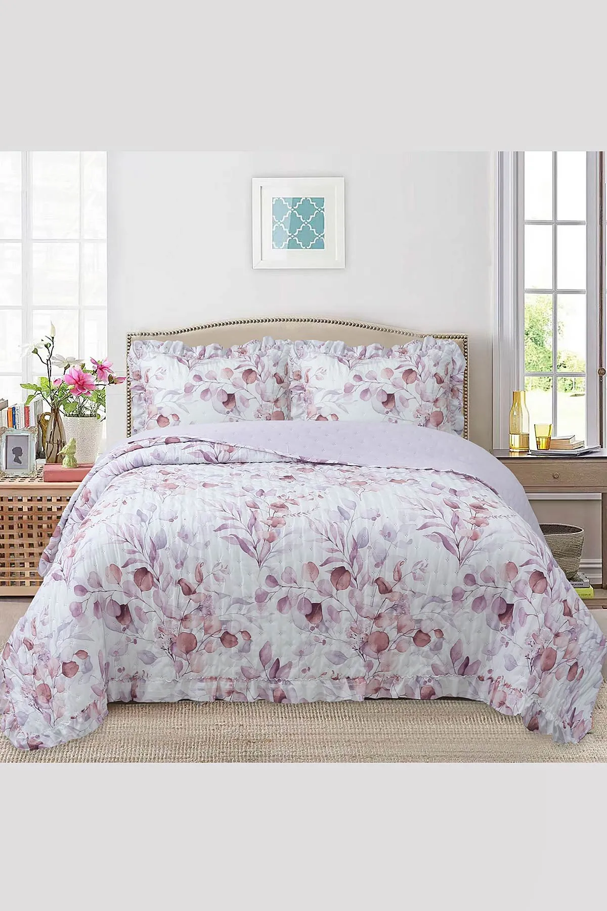 260x240 Cm Bella Home Çift Kişilik Breeze Desenli Yatak Örtüsü 395276