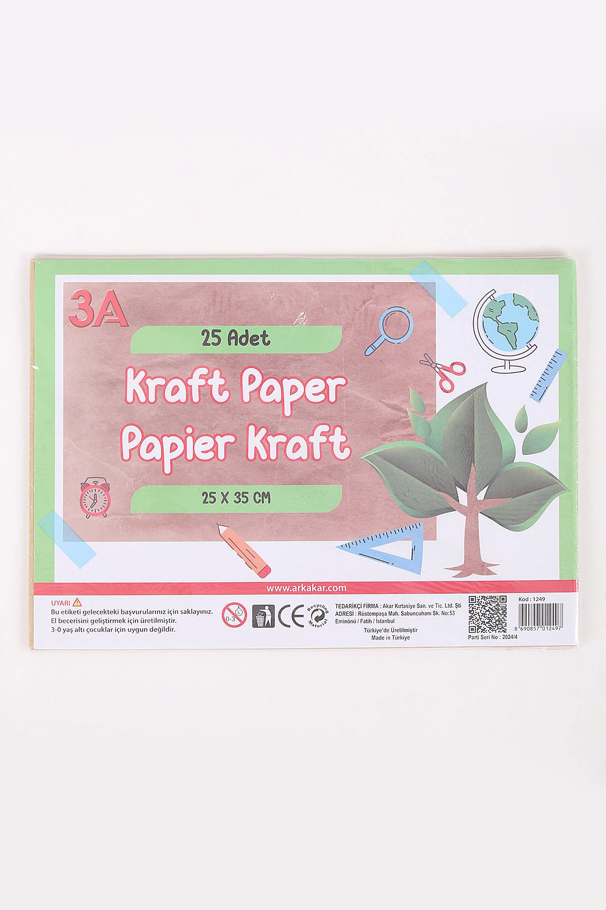 3A Kraft Kağıt 25x35 Cm 25'li 457430