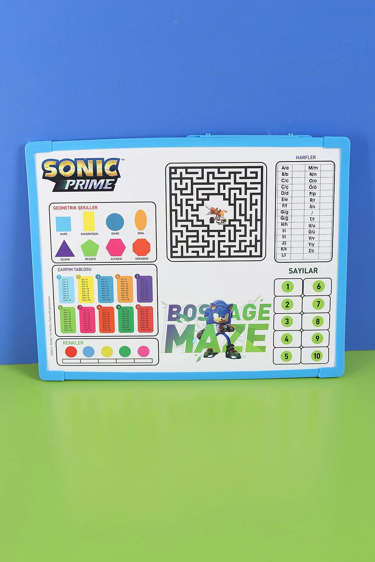 40x30 cm Mavi Sonıc Prıme Abaküslü Yazı Tahtası 283096