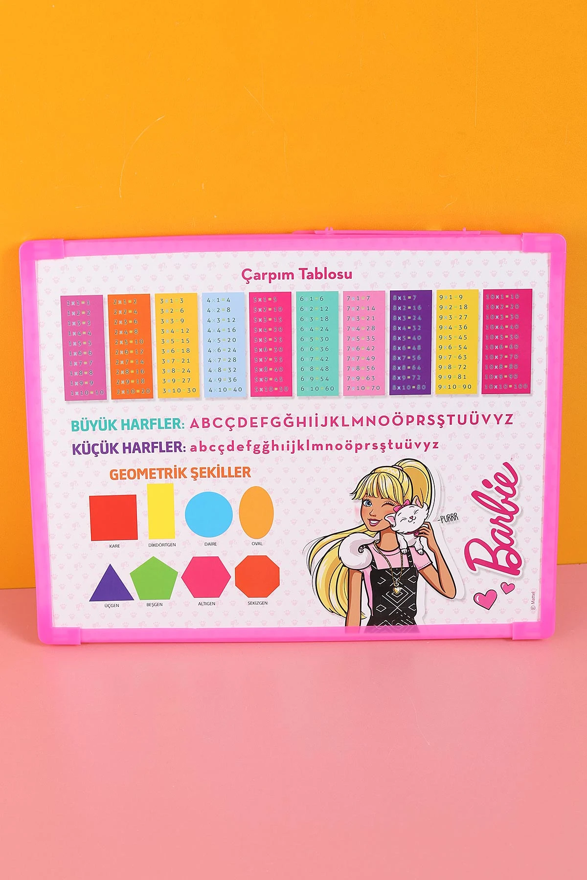 40x30 cm Pembe Barbie Abaküslü Yazı Tahtası 283098