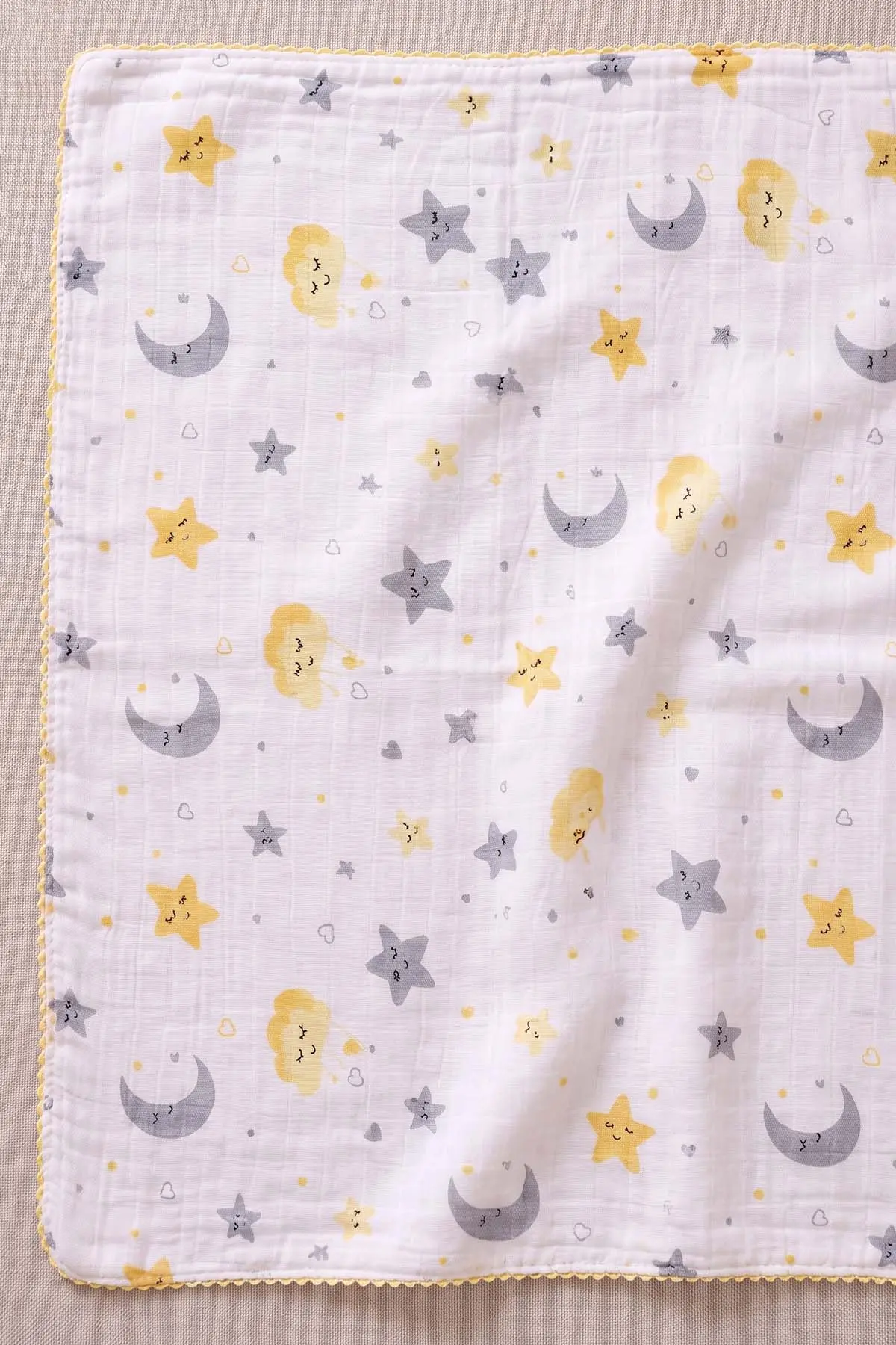 (80*90 cm) Kenarı Oyalı Tek Kat Karışık Desen Müslin Bebek Battaniye 488502