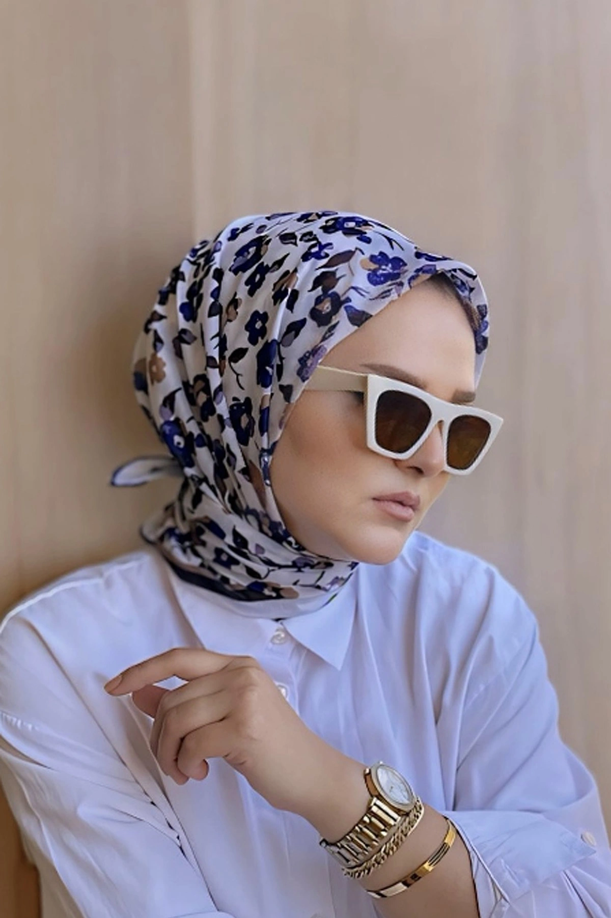 90x90 Baskılı El Dikimi Soft Eşarp 278544