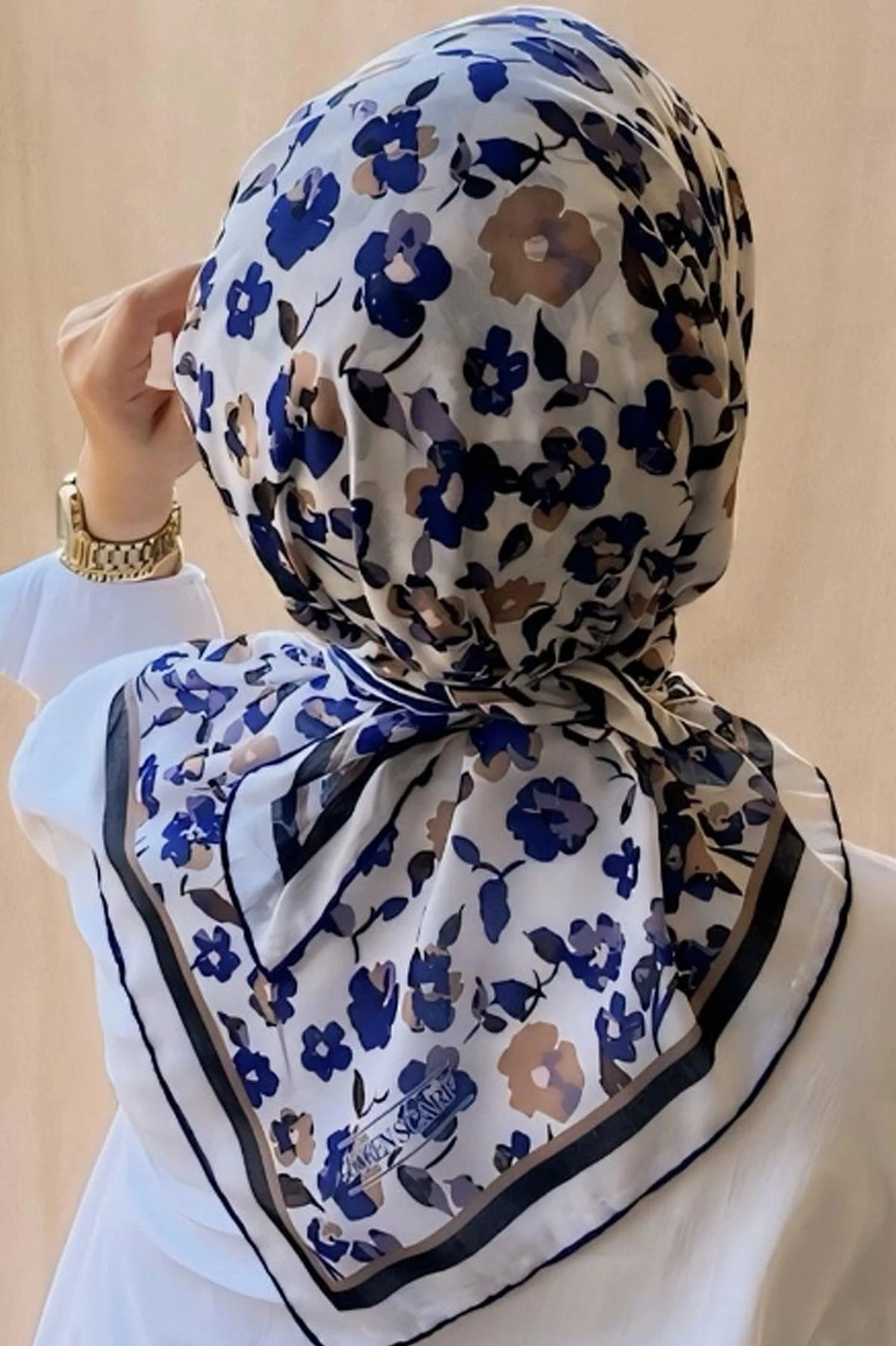 90x90 Baskılı El Dikimi Soft Eşarp 278544