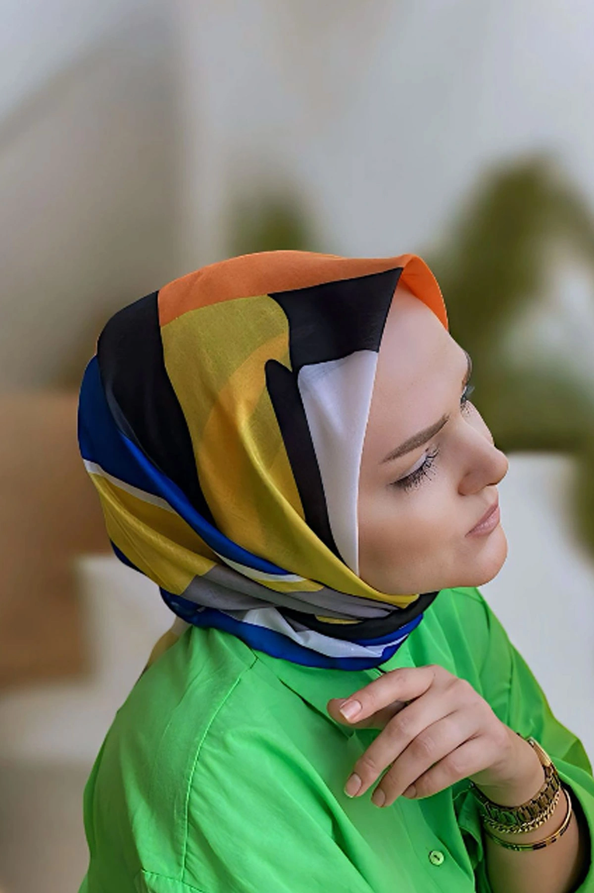 90x90 Baskılı El Dikimi Soft Eşarp 278548