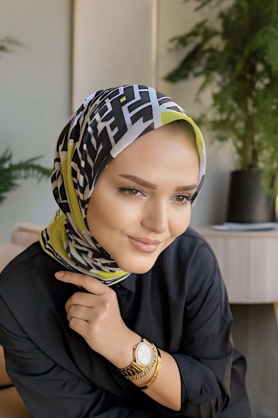 90x90 Baskılı El Dikimi Soft Eşarp 278557