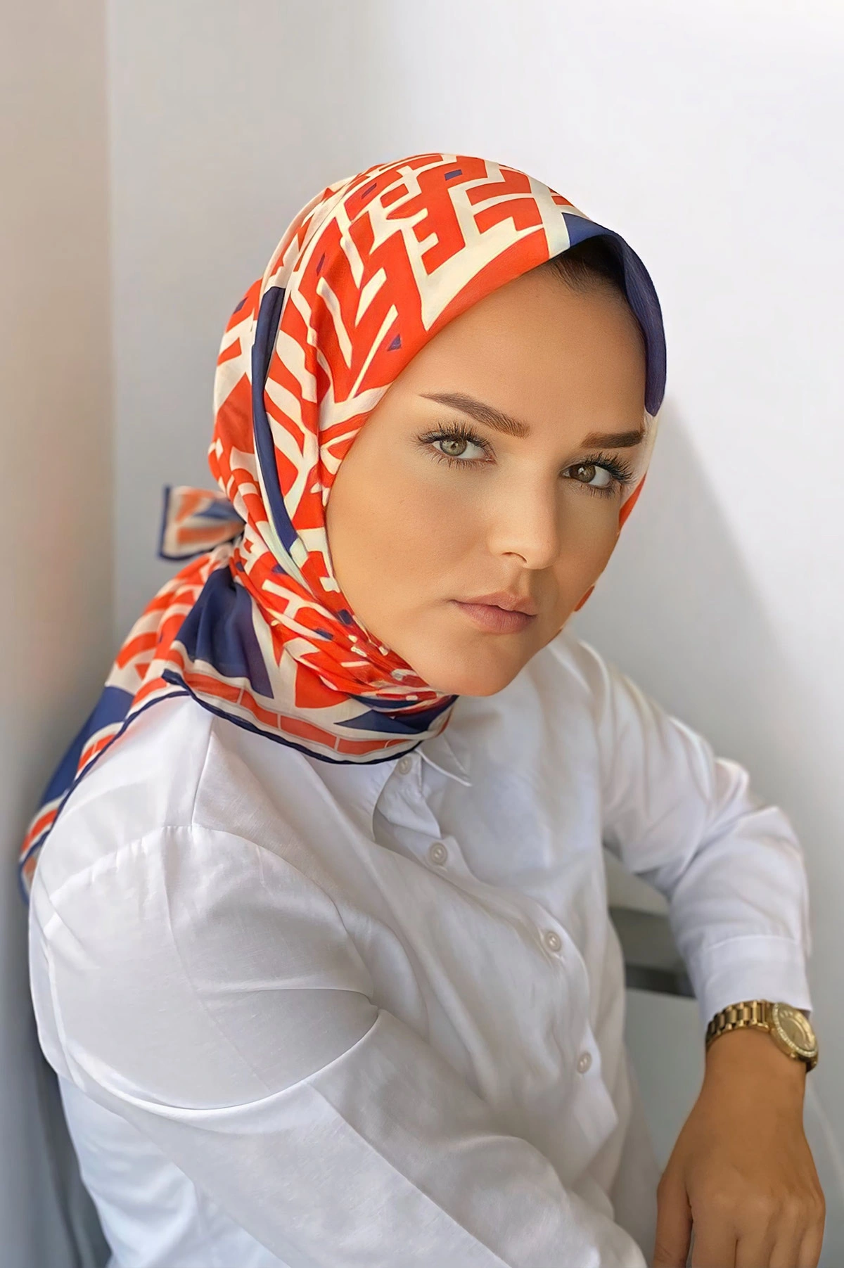 90x90 Baskılı El Dikimi Soft Eşarp 300832