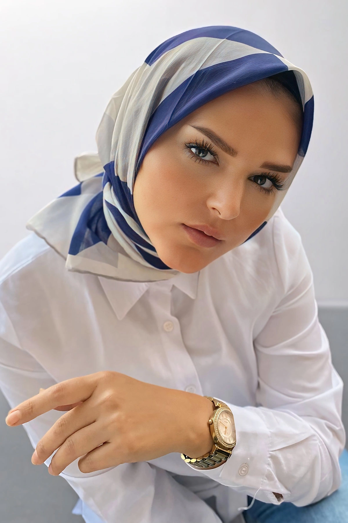 90x90 Baskılı El Dikimi Soft Eşarp 300837