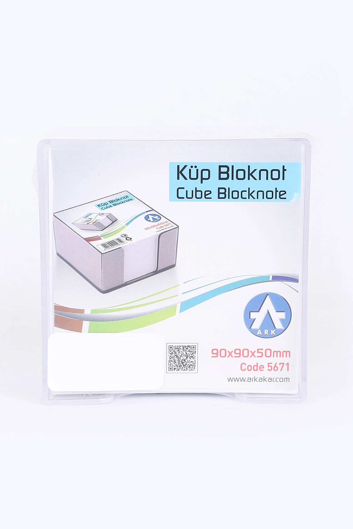 90x90x50mm Ark Kutulu Küp Blok Notluk Hazneli Bloknot 384740