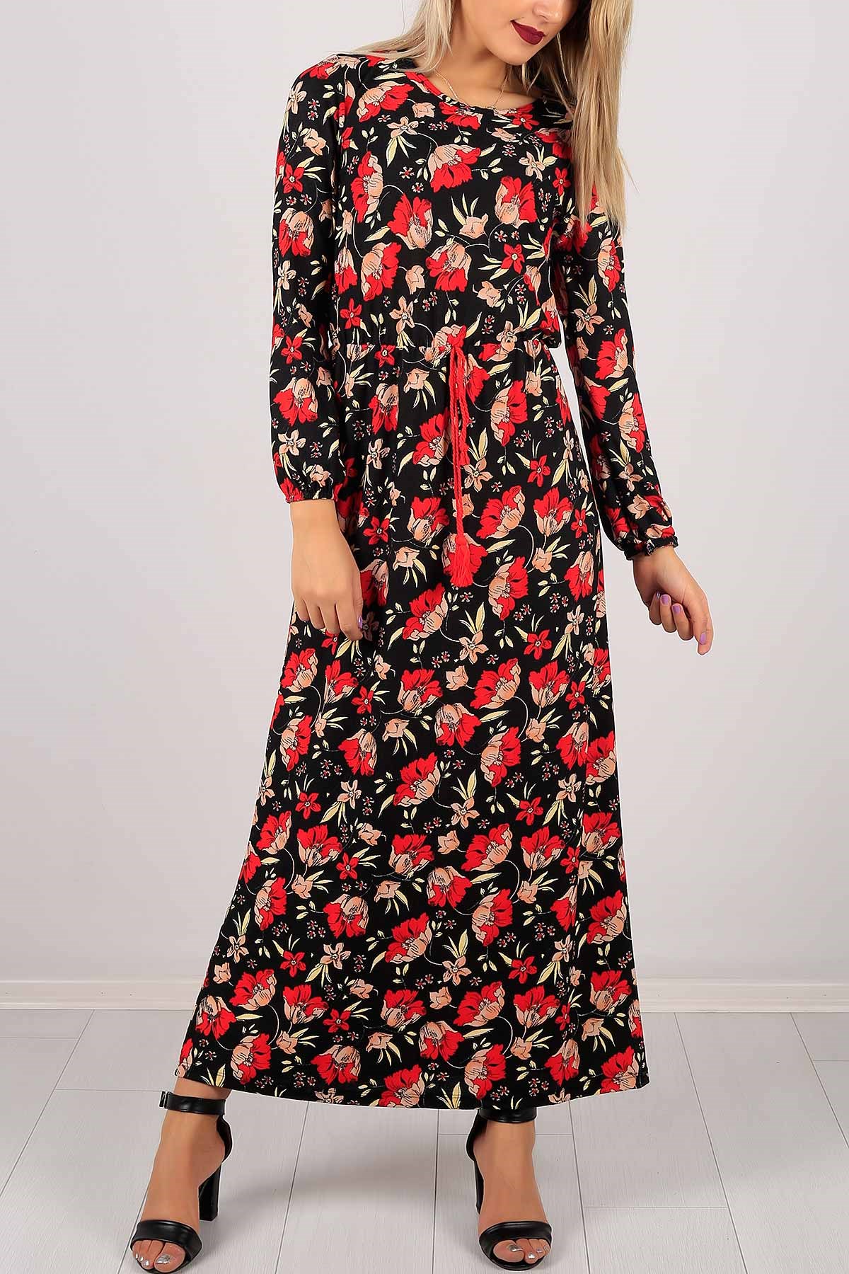 Çiçek Desen Bayan Elbise 6106B