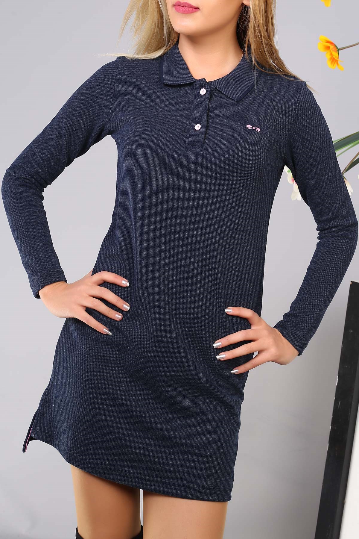 Gömlek Yaka Tunik Kazak 3553B