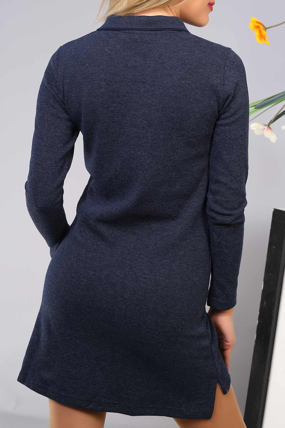Gömlek Yaka Tunik Kazak 3553B