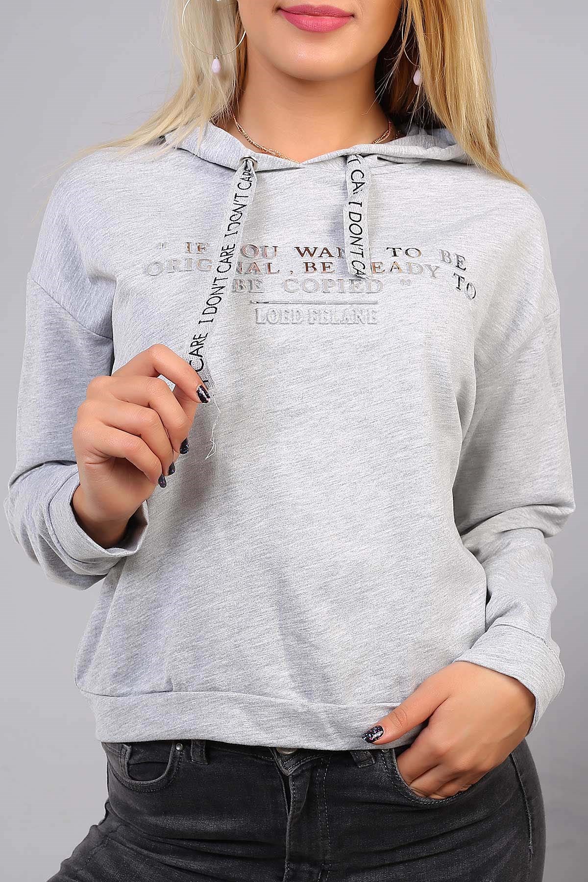Kapşonlu Kısa Sweat 2825B