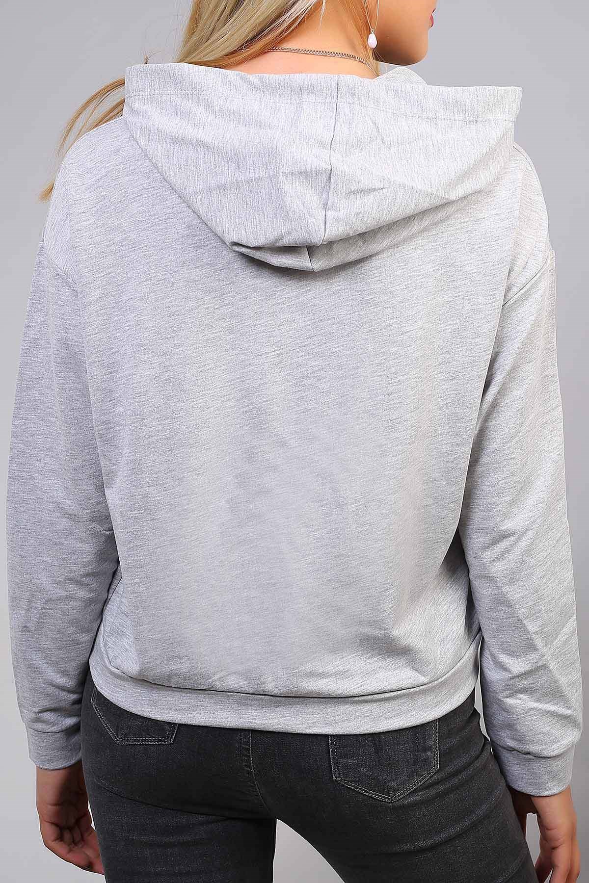 Kapşonlu Kısa Sweat 2825B