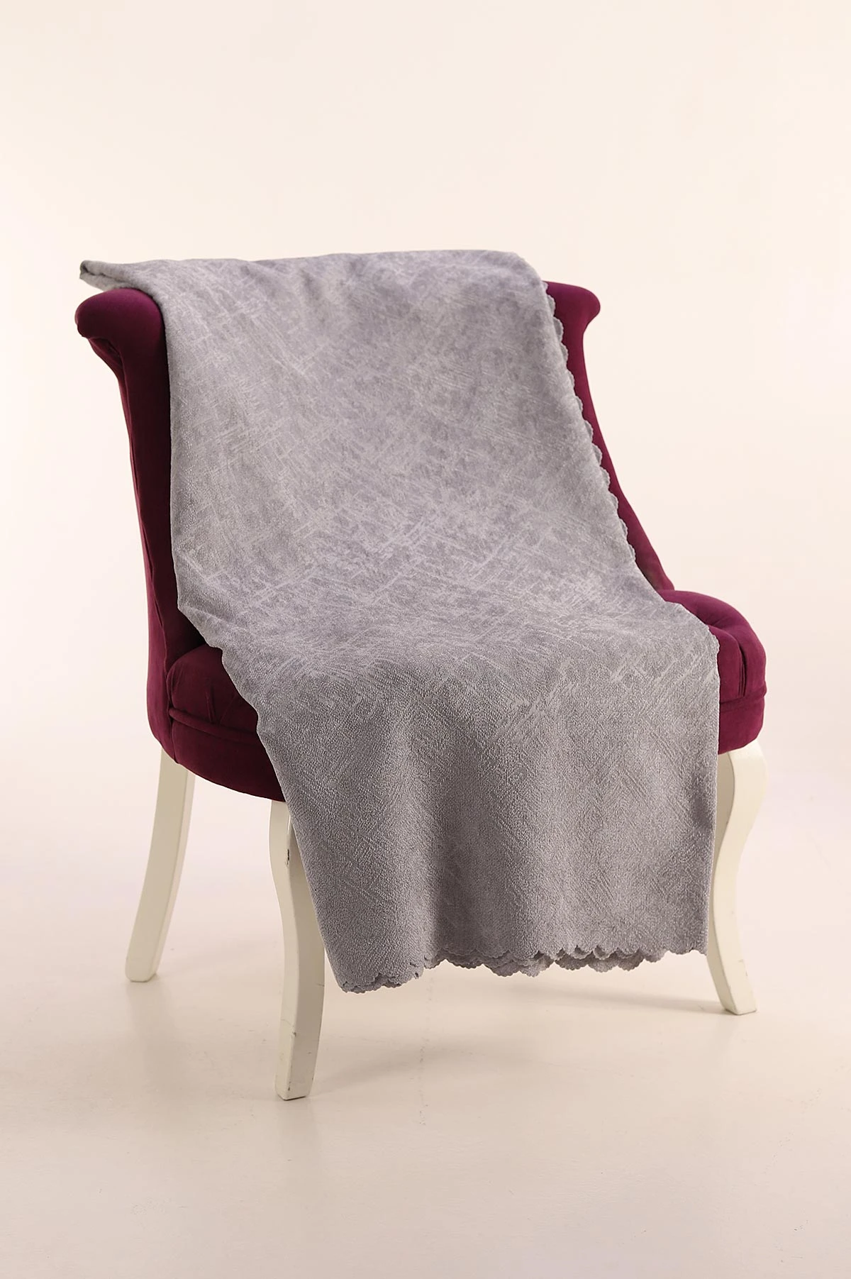 Açık Gri 180x220 Cm Şönil Fantazi Prizma Çekyat Örtüsü 397185