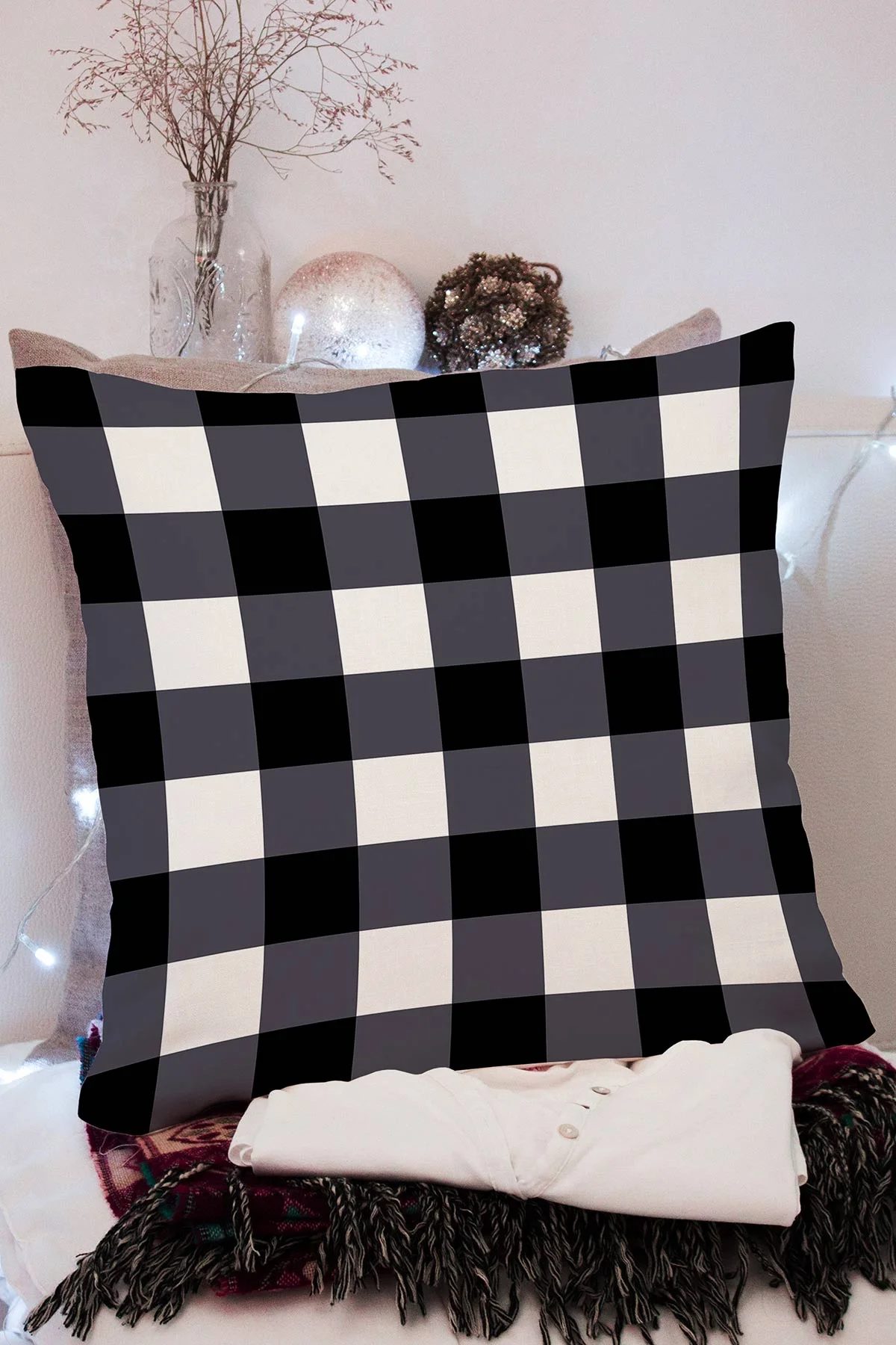 43x43 Dijital Baskılı Fermuarlı Modern Kırlent Kılıfı 308757