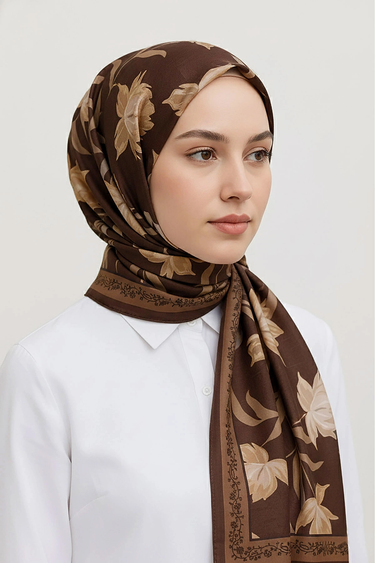 Açık Kahve 75x180 Cm Our Fashion Dijital Baskılı Desenli Soft Şal 408656