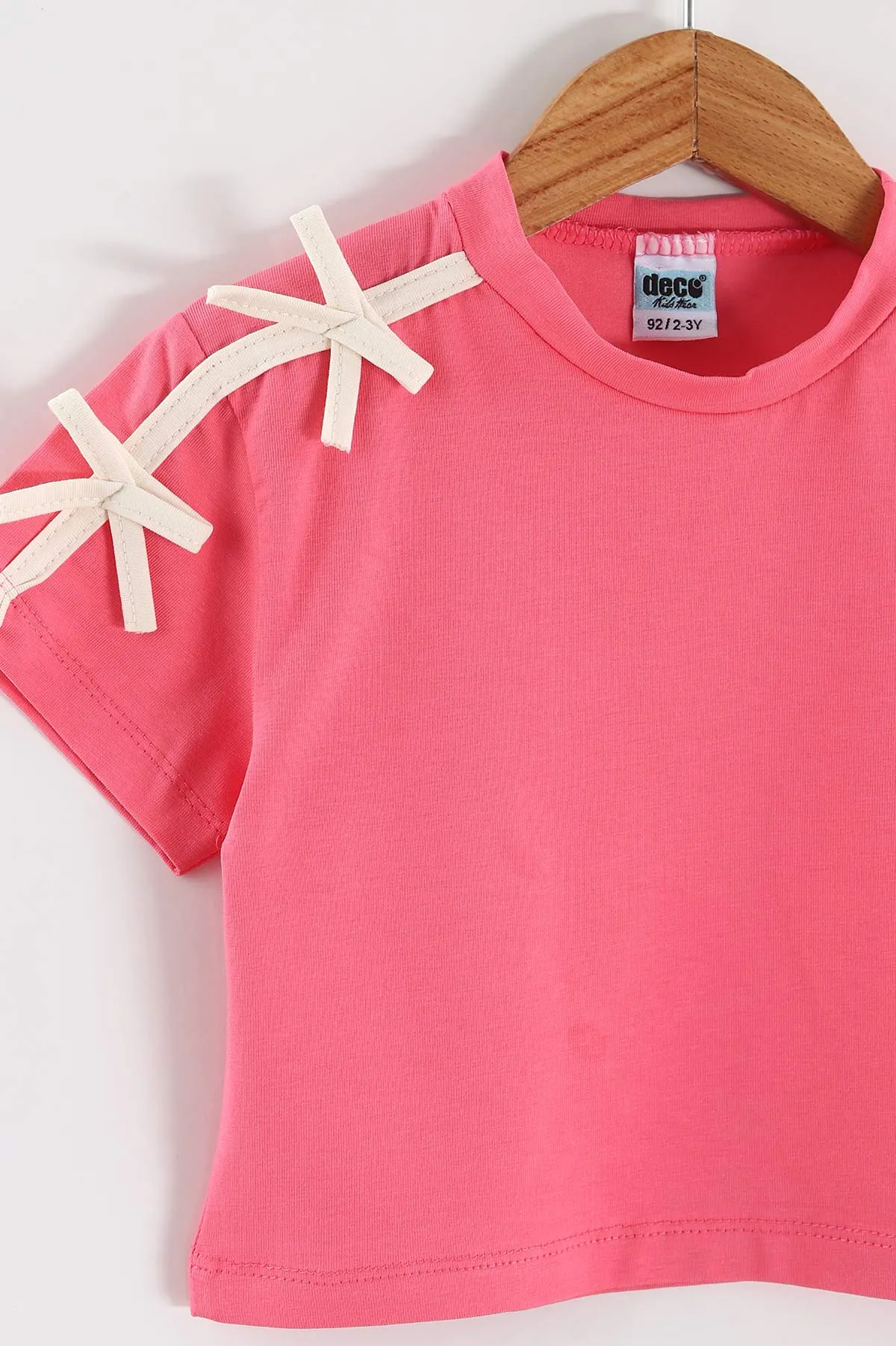 Açık Pembe (2-6 Yaş) Fiyonk Detaylı Taytlı Kız Çocuk Yazlık Takım 464622