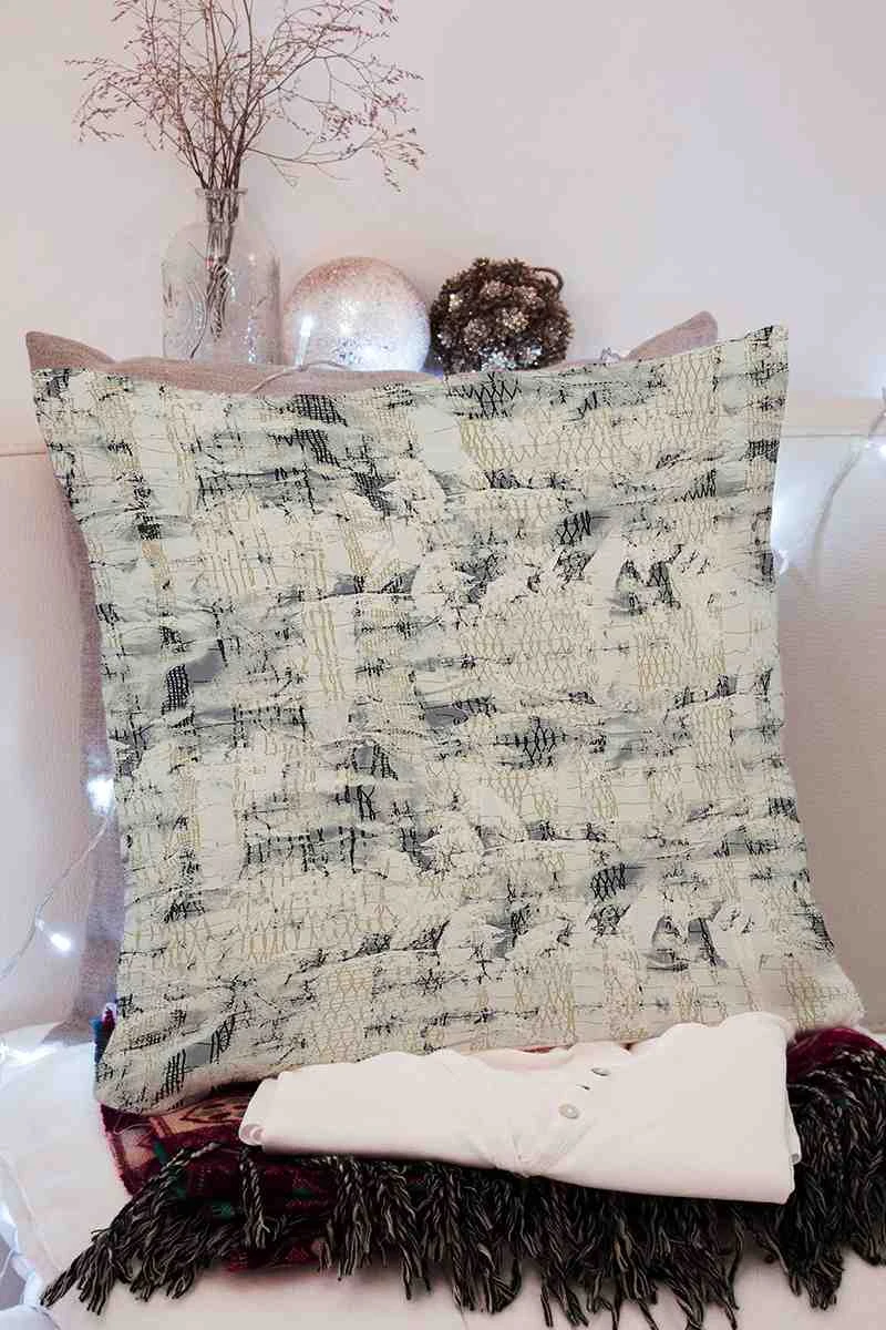 Taş 43x43 Dijital Baskılı Fermuarlı Modern Kırlent Kılıfı 252253