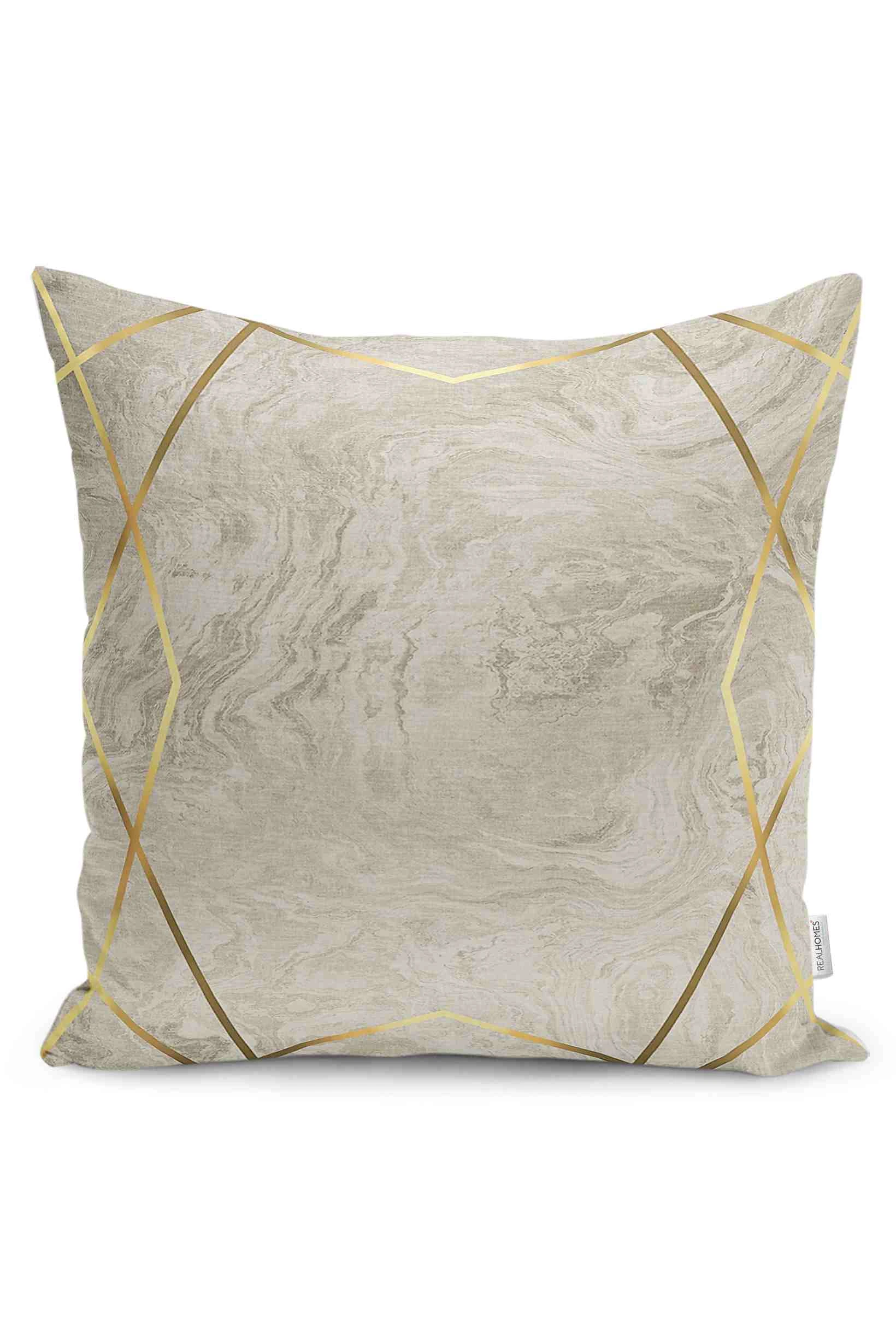 Taş 43x43 Dijital Baskılı Fermuarlı Modern Kırlent Kılıfı 252263