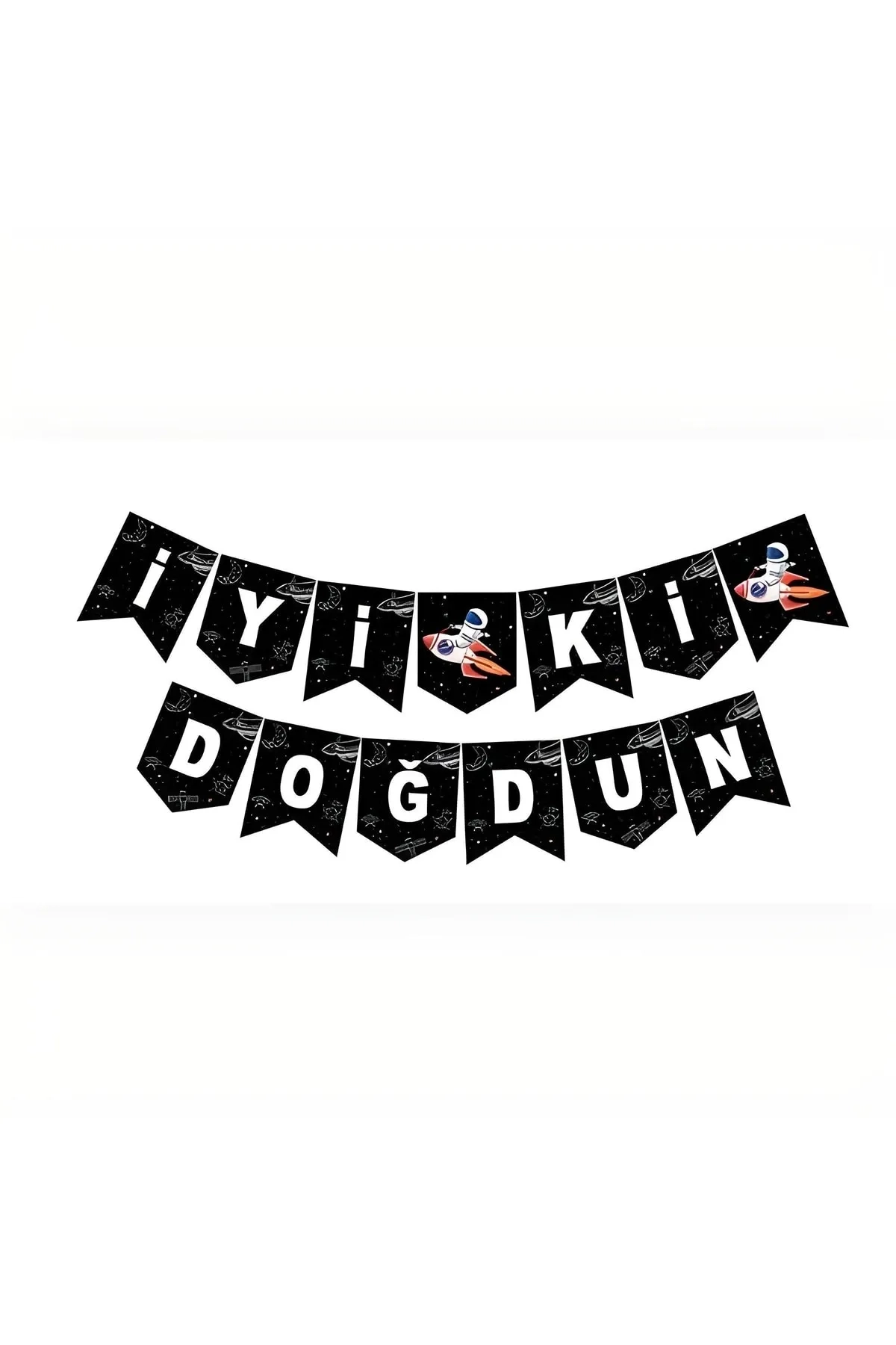 Zikzak Banner Uzay Tema İyi Ki Doğdun 303181