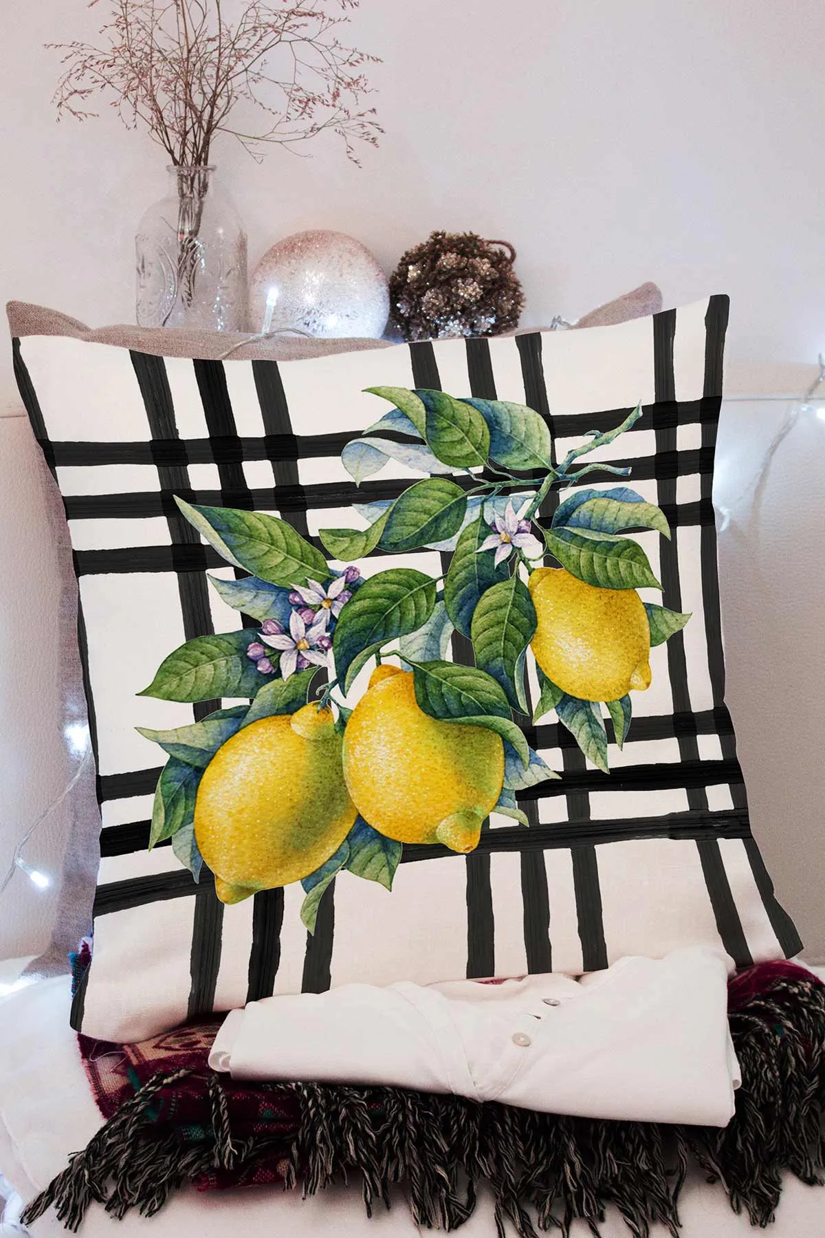 43x43 Dijital Baskılı Fermuarlı Modern Kırlent Kılıfı 308683
