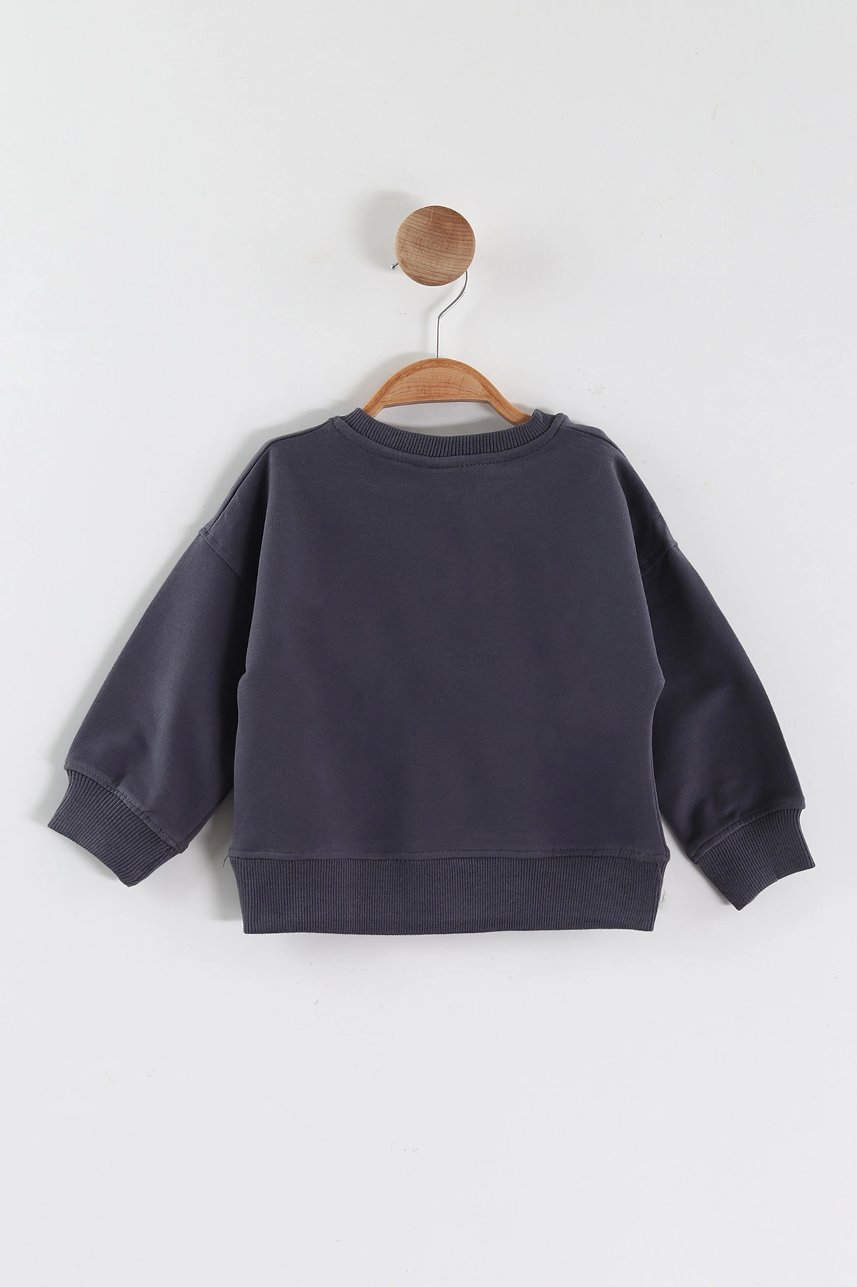 Antrasit (1-4 Yaş)Baskılı Cepli Erkek Çocuk Sweatshirt 432839