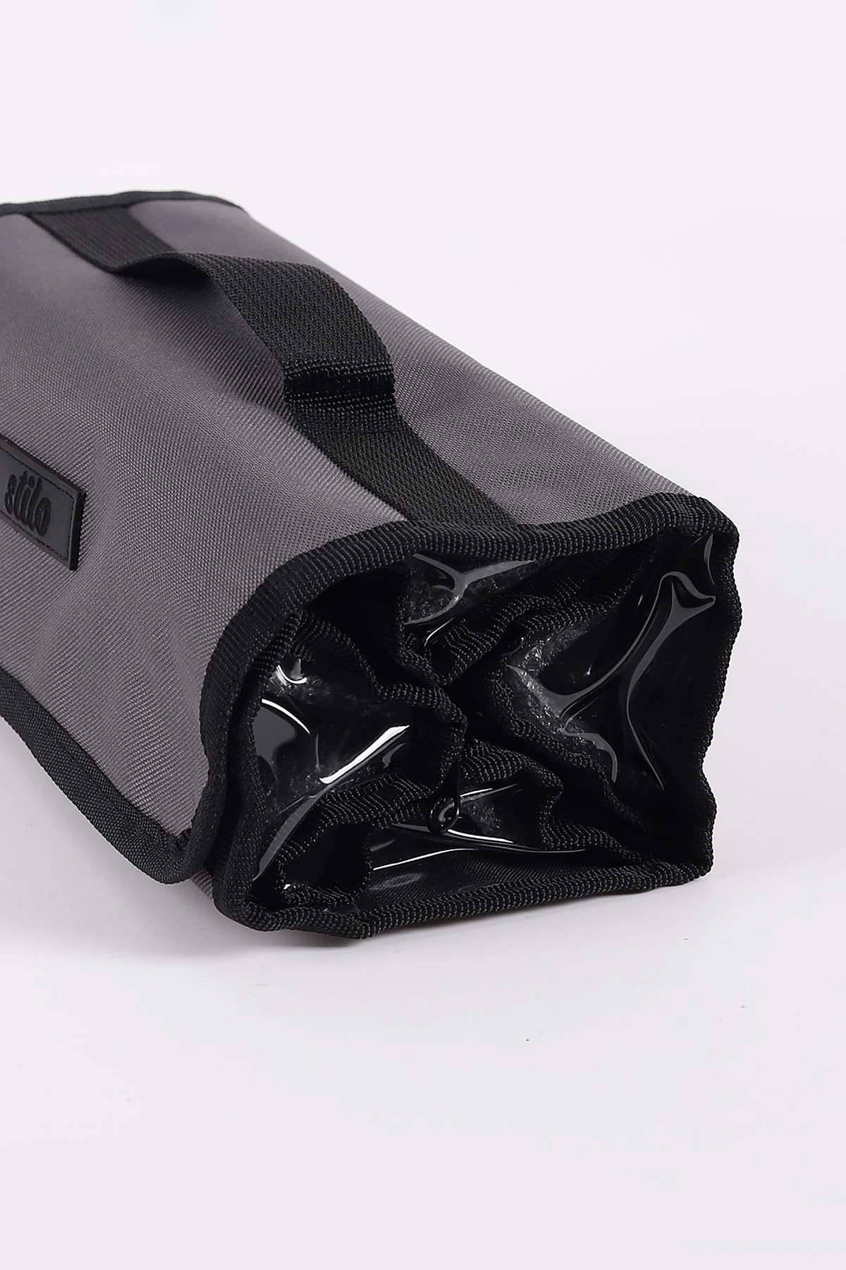Antrasit 10x25 Cm Stilo Kumaş 4 Gözlü Çantalı Kalem Kutu 441688