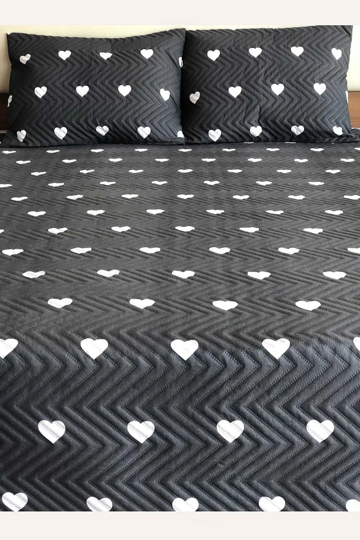 Antrasit 160x240 Cm Tek Kişilik Çok Amaçlı Pike Takımı 395549