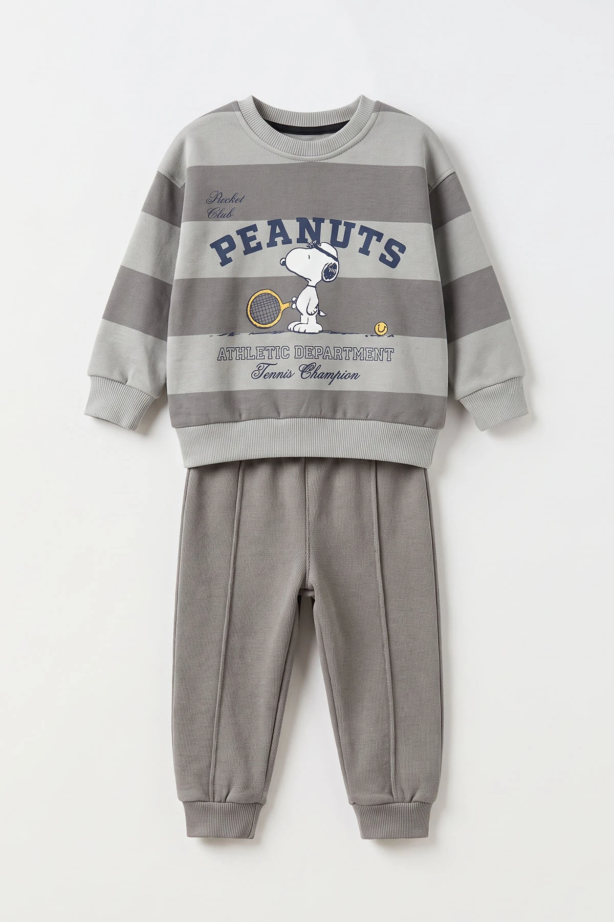 Antrasit (2-5 Yaş) Peanuts Baskılı Çimalı İçi Şardonlu Erkek Çocuk Takım 498739