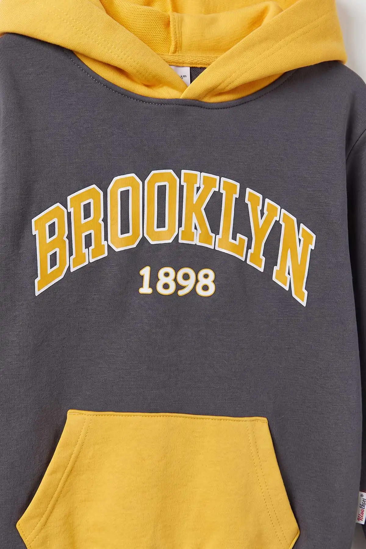 Antrasit (2-6 Yaş)Brooklyn Nakışlı Kapüşonlu Kanguru Cepli Erkek Çocuk 2'li Takım 472913