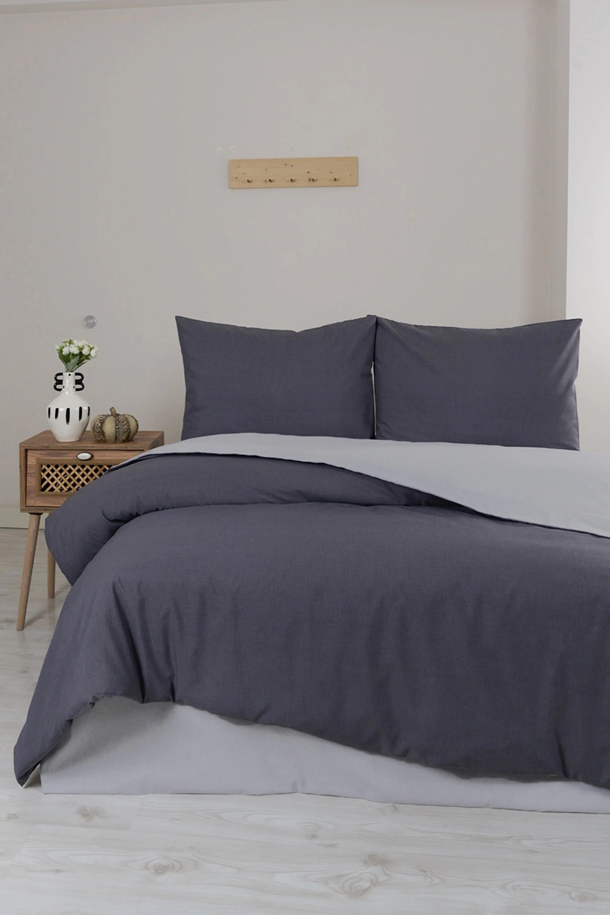 Antrasit 200x220 Cm Bella Home Battal Boy New Box Nevresim Takımı 446746