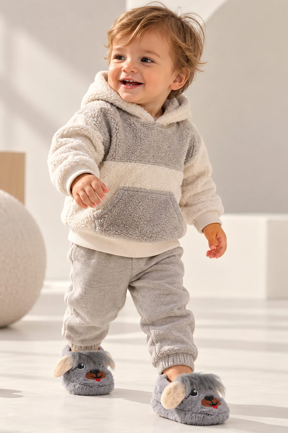 Antrasit ( 21 - 24 )Peluş Figürlü Çocuk Panduf 498628
